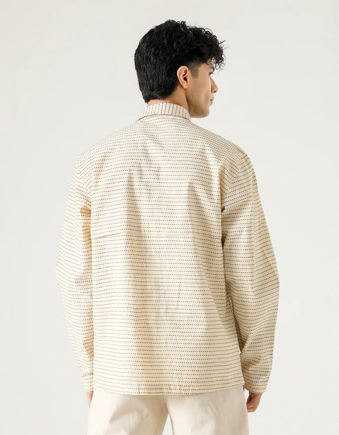 STRIPED PATCH POCKET SHIRT